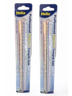 Lot Of 2 Helix Professional Engineers Triangular Scale 12" Drafting Ruler New